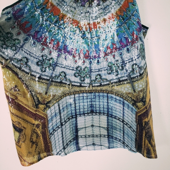 Clover Canyon Abstract Sequin Spaghetti Strap Top - Picture 3 of 8